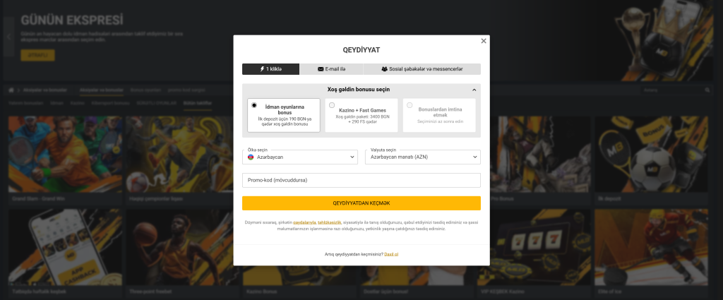 Melbet-də Qeydiyyat