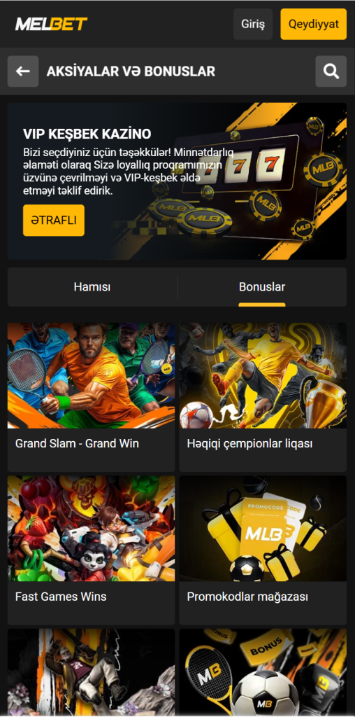 Melbet onlayn kazino